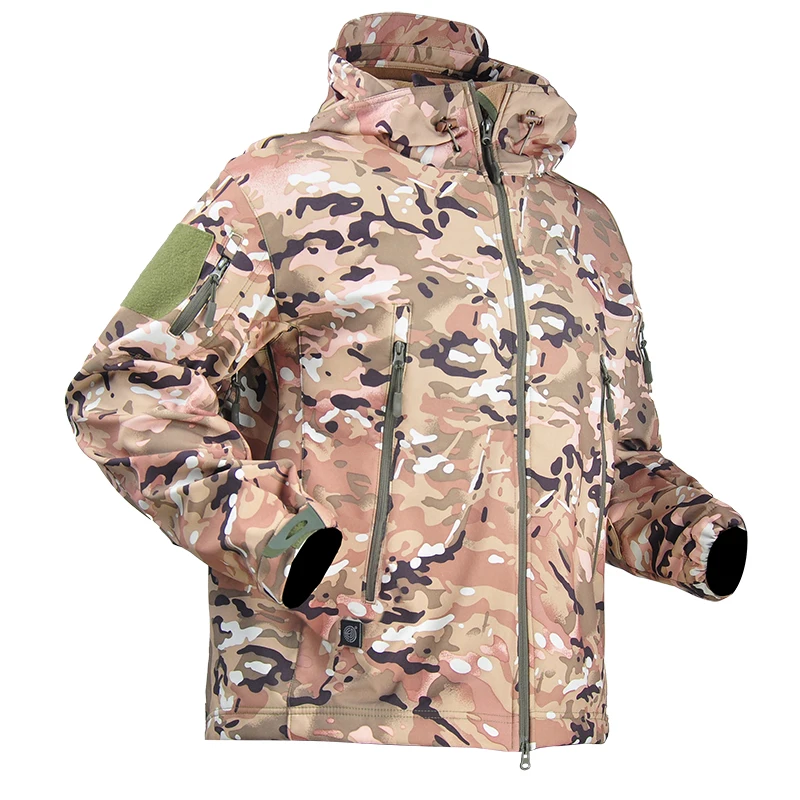 

Tactical Jacket Men Military Combat Soft Shell Jacket Army Russian Warehouse 10 Days Windproof Breathable Fleece Hooded Coat