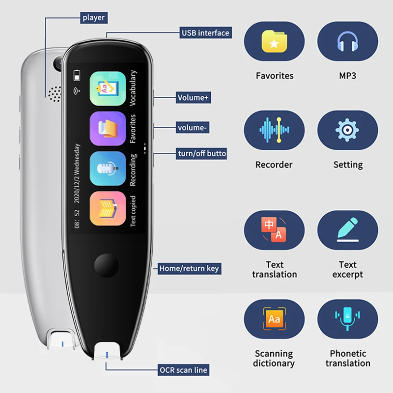 

X5Pro Smart Voice Translator 112 Language Offline WIFI Scan Translation Pen Scanning Translation Pen Business Travel Abroad