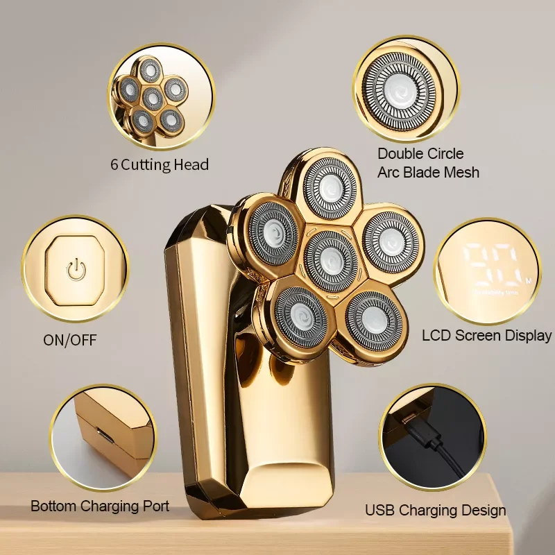 

NEW2023 Shaver Men's Beard Hair Trimmer Waterproof Rechargeable Shaving Machine Bald Head Shaving Machine