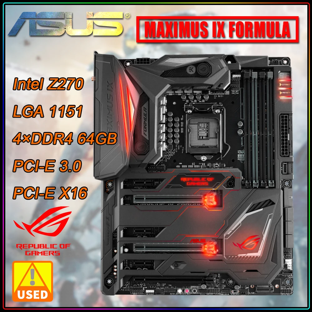 

ASUS ROG MAXIMUS IX FORMULA Motherboard with Intel Z270 Chipset LGA 1151 Socket Supports Intel 14nm CPU 7th 6th Core i7 i5 i3