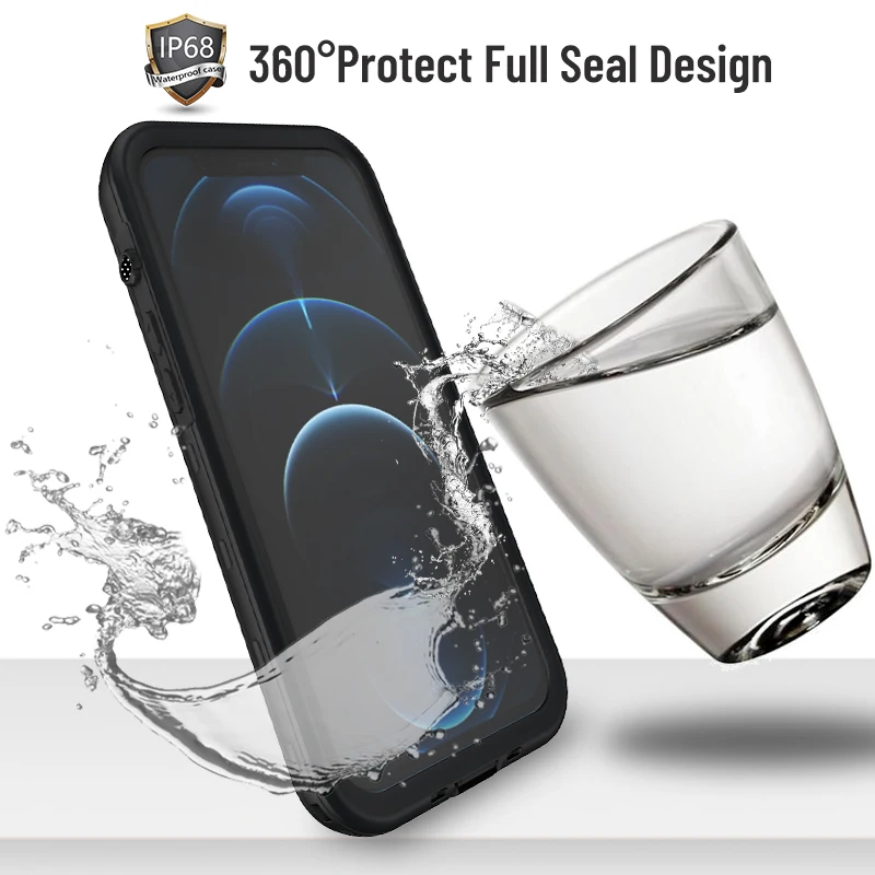 Водонепроницаемый Чехол IP68 для IPhone 13 12 11 Pro Max XS XR 6 7 8 Plus SE прозрачный бронированный