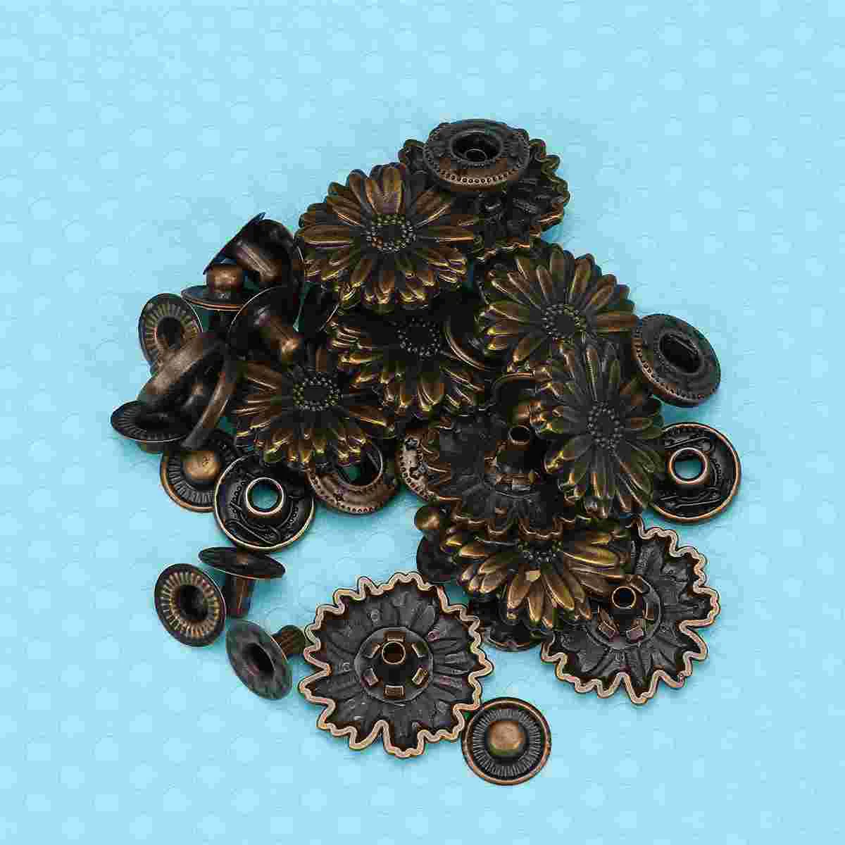 

Snap Buttons Button Press Fasteners Fastenerstuds Metalsewing Kit Bronze Buckle Snaps Vintage Clothingdiy Brass Retroflower