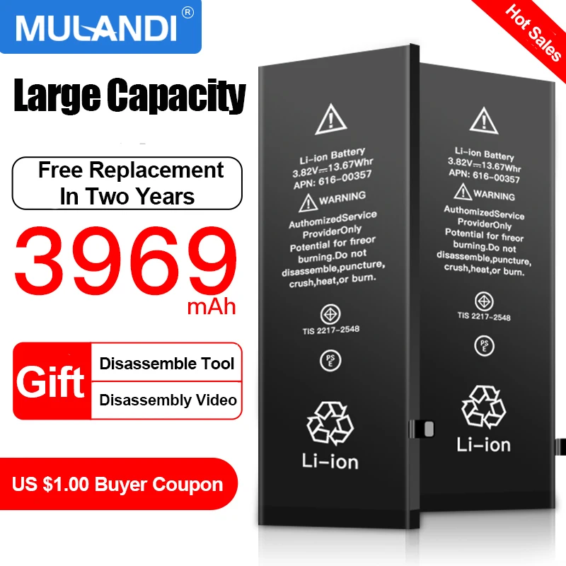 2022 Super Capacity Phone Battery Brand New For Apple 5 S SE 6 S 7 8 Plus 10 X Xr Xs Max Replacement Batteries For iPhone 6S