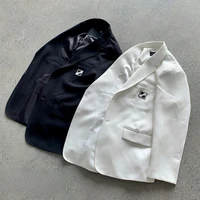 we11done jackets small square logo men women 11 white suit welldone oversize blazer