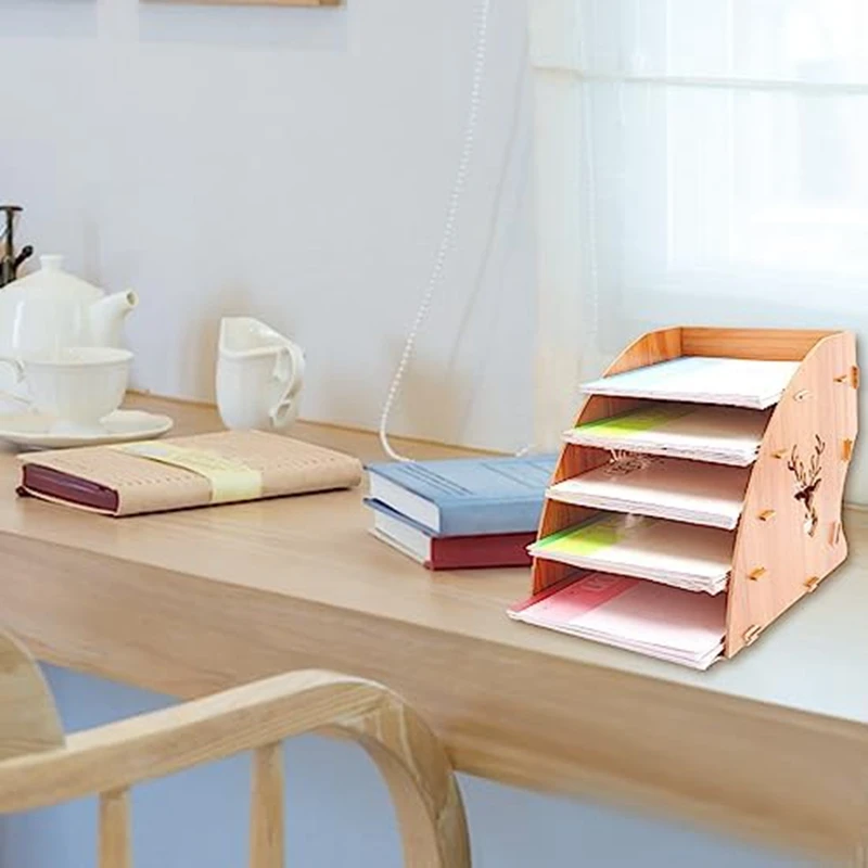 1 шт. деревянная стойка для хранения счетов-фактур настольный органайзер бумаги