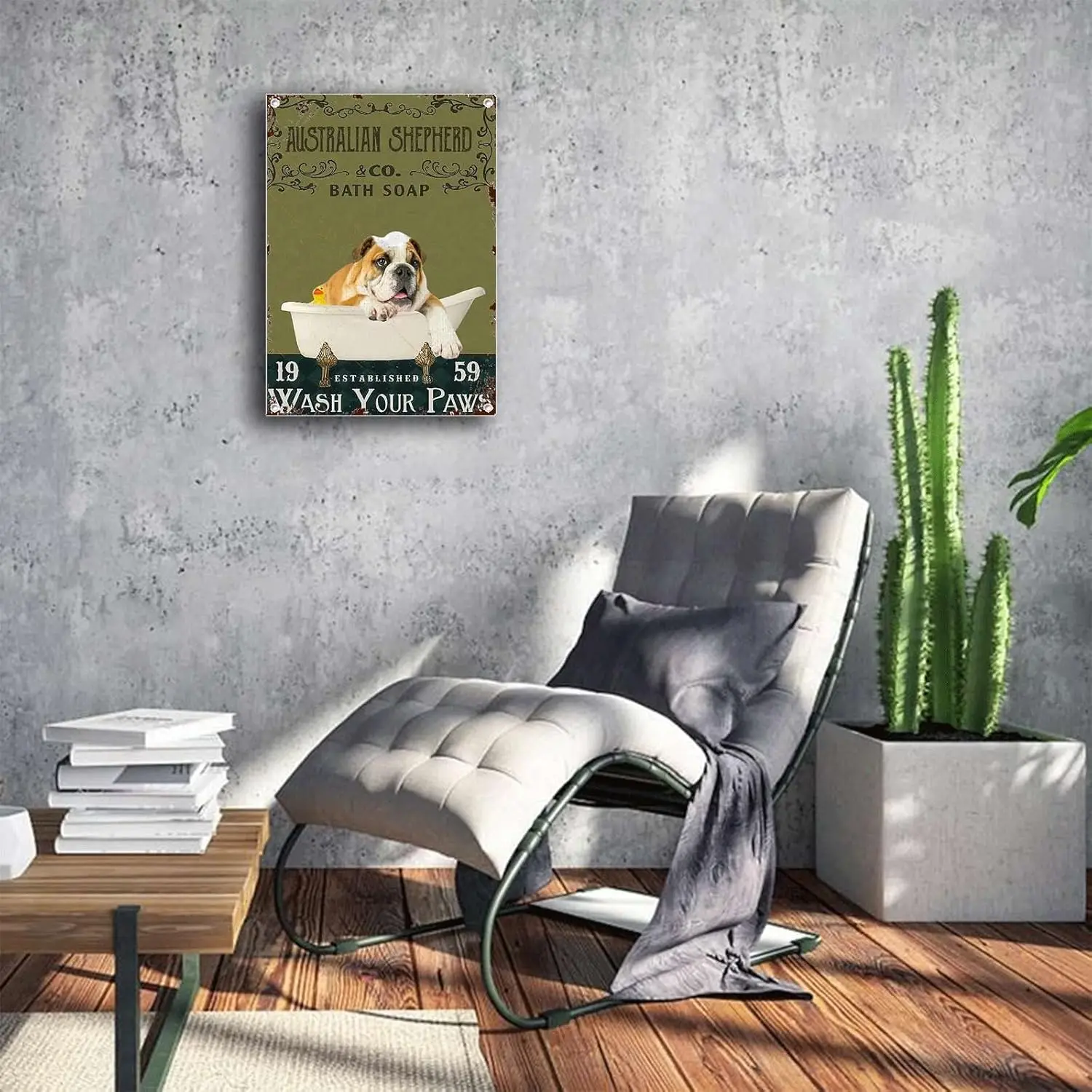 Tn Sgn ustrln Sheph Co Bth Sop Wsh Your Hnds Funny Dog Bthroom Tolet Wll Decor nml Lover Vntge Metl Home Office Clssro