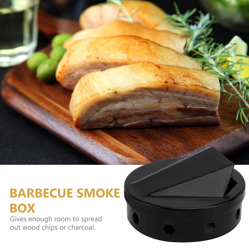 2pcs Smoker Box BBQ Wood Chips For Indoor Outdoor Charcoal Gas Barbecue Grill Meat Infused Smoke Flavor Accessories