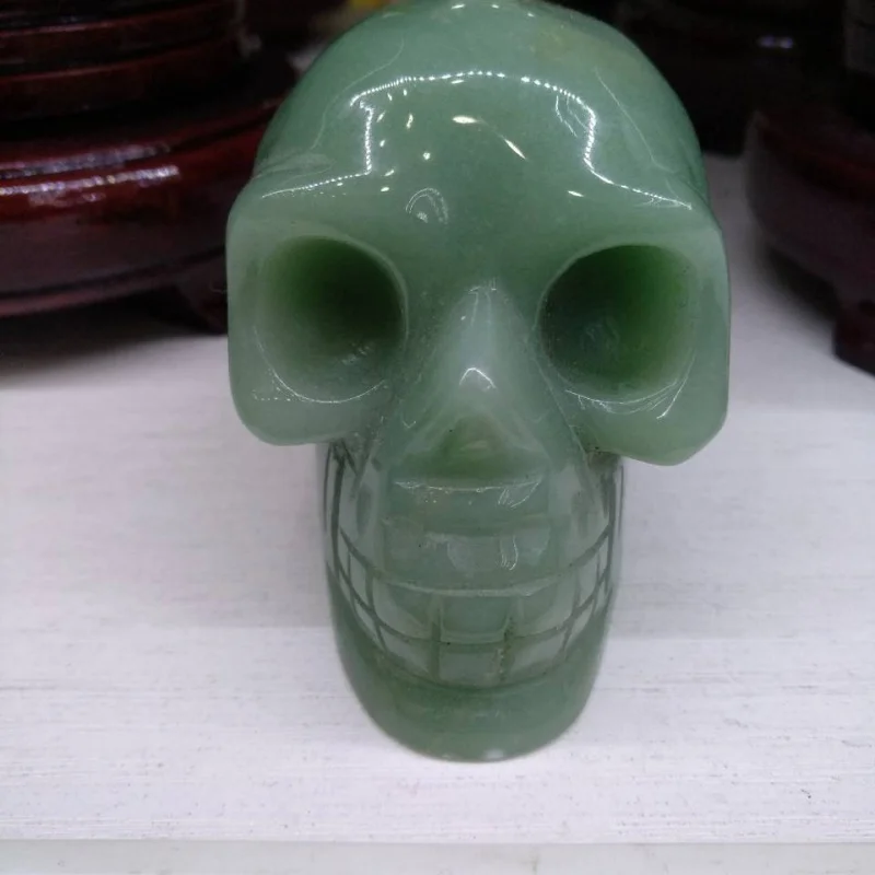 

3" Green Aventurine Crystal Carved Skeleton Realistic Healing Skull