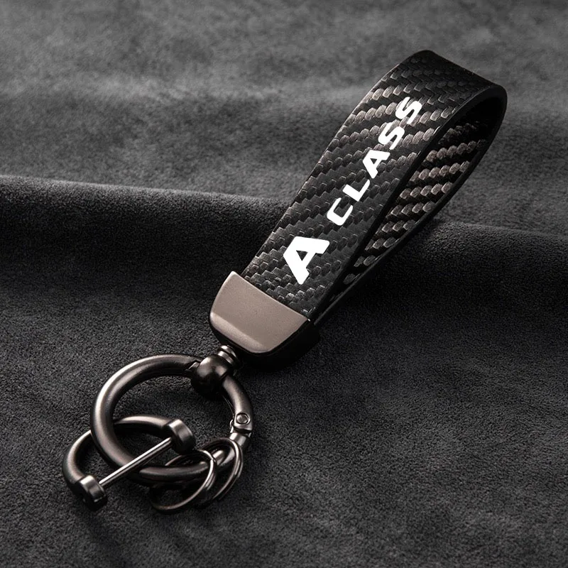 

Leather car keychain horseshoe buckle jewelry key chain for Mercedes Benz A CLASS with logo Car Accessories