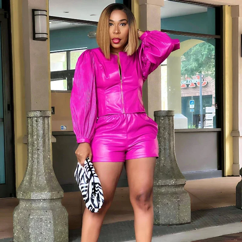 Женский мотоциклетный костюм из искусственной кожи однотонный с длинными