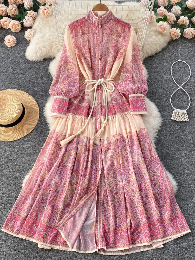 

Женское осенне-зимнее длинное платье-макси, Элегантное повседневное модное облегающее офисное платье с длинными рукавами-фонариками, высокой талией и бахромой