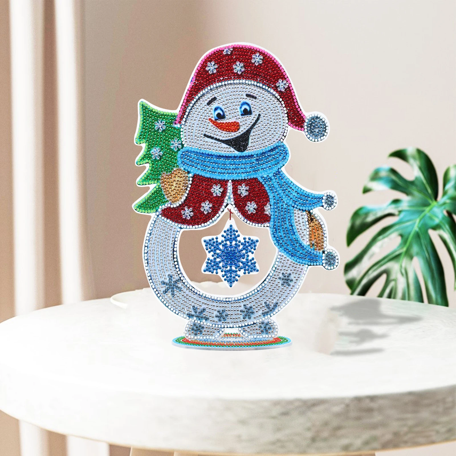 DIY 5D акриловое Рождественское украшение в виде снеговика алмазная живопись кулон