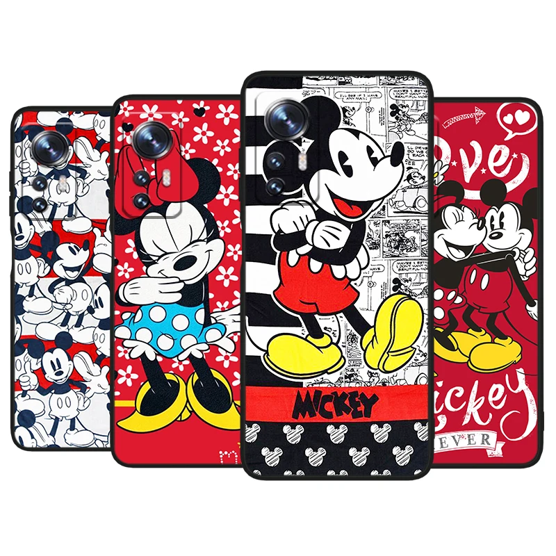 

Disney Red Minnie Cute For Xiaomi Mi 12 11 10 11T 10T 9T 9 8 Note 10 Ultra Pro Lite TPU Soft Silicone Black Phone Case Fundas