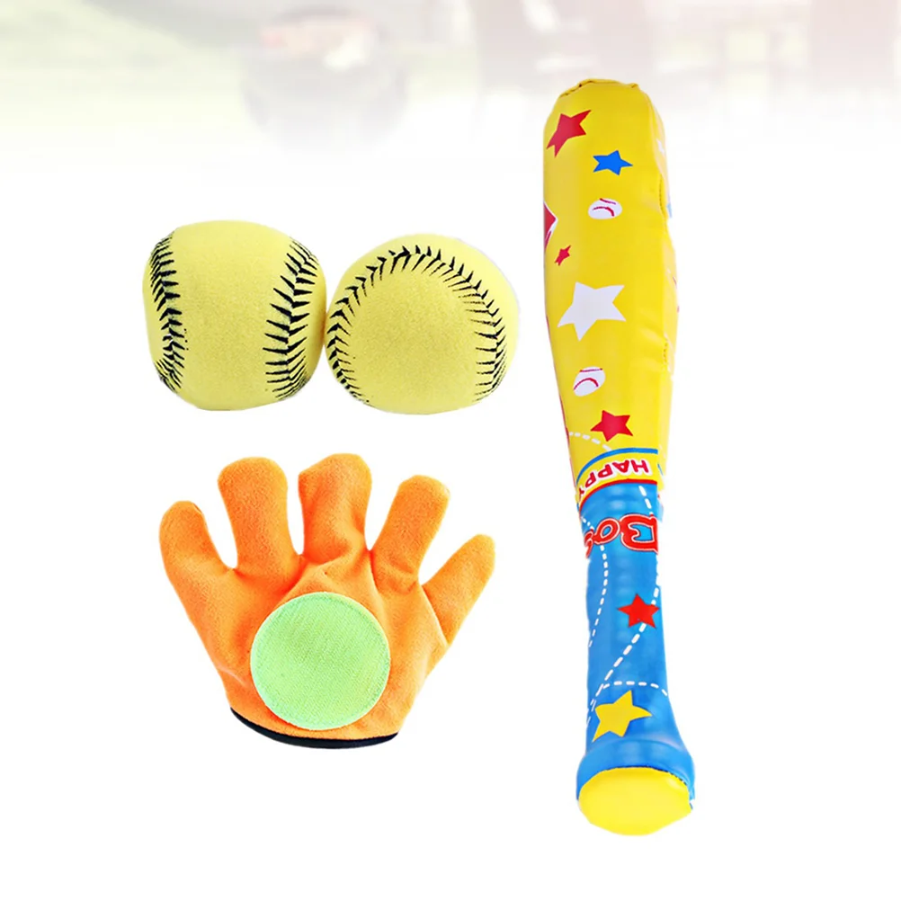 

1 Set of 4pcs Plush Outside Toy For Kids Practice Improves Batting Skills for Kids (Assorted Color, 1pc Baseball