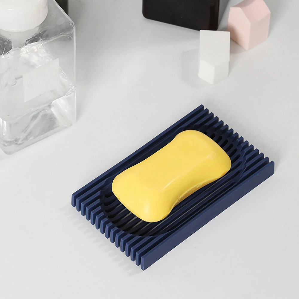 

Soft Double Sided Soaps Dish Silicone Soap Dish Drain Plate Shower soap Holder Soaps Box Sponge Holder Bathroom Supplies