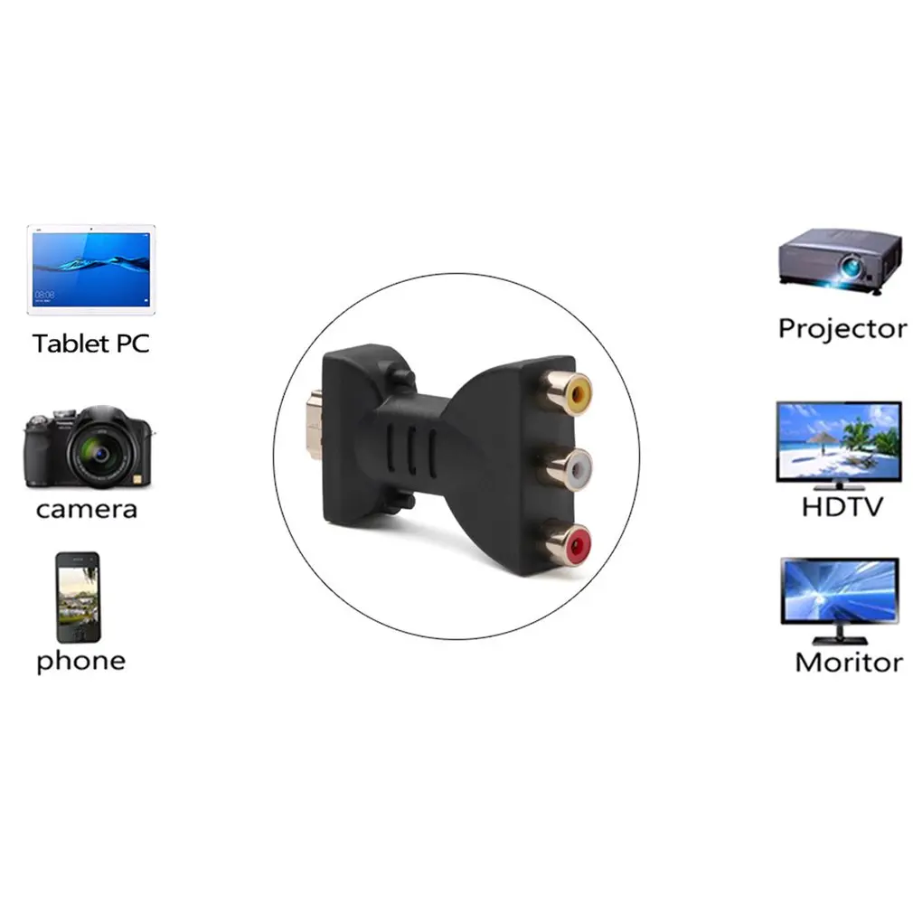Цифровой AV-сигнал HDMI-совместимый с 3 RCA аудио адаптер преобразователь компонентов