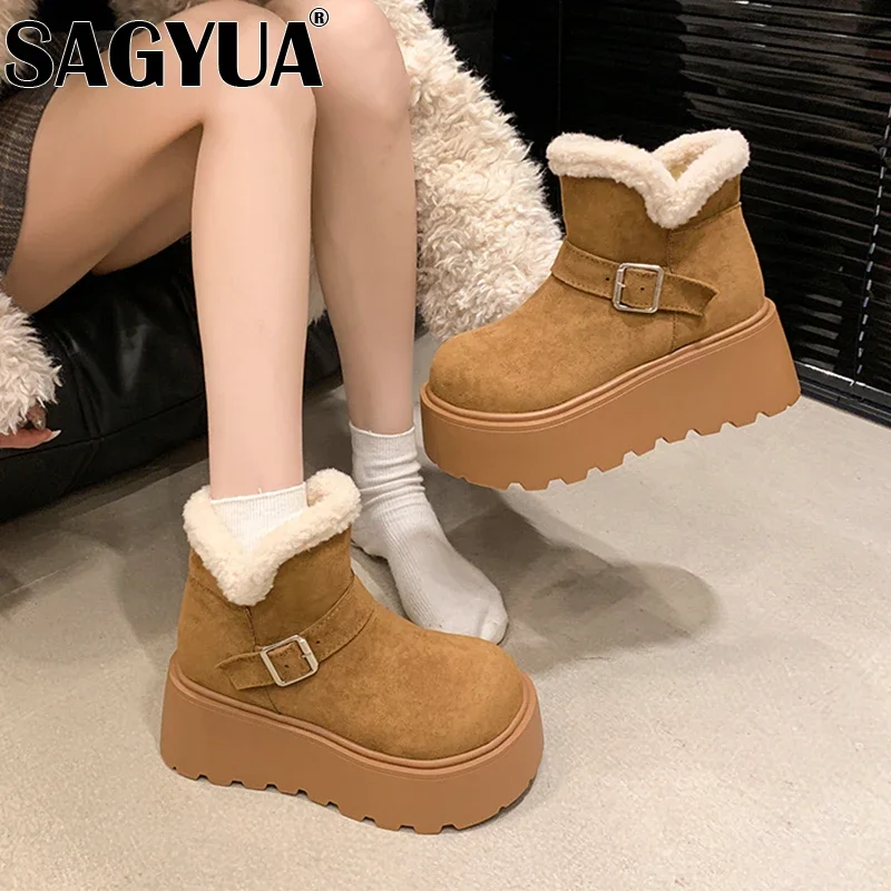 Женские зимние ботинки на меховой платформе женская короткая плюшевая хлопковая