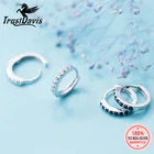 Серьги-кольца женские из серебра 925 пробы с фианитами, DS953