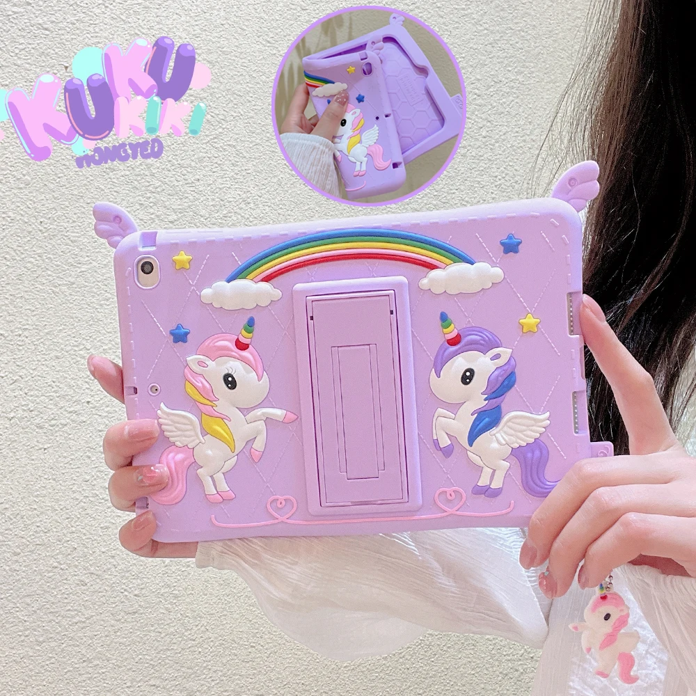 

3D Cartoon Unicorn Case for iPad Air 5 10.9 2022 Mini 1 2 3 4 5 6 9.7 10.2 2019 2020 2021 Pro 11 Cover for iPad 7th 8th 9th Gen
