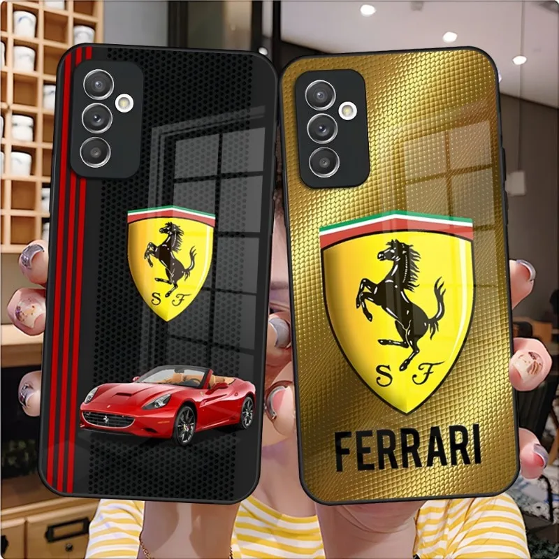 

Ferrari Luxury Car Phone Case Glass Design For Samsung A51 A52 A21 A71 A20 A31 A12 A22 A40 A32 A72 A30 A81 Back Covers
