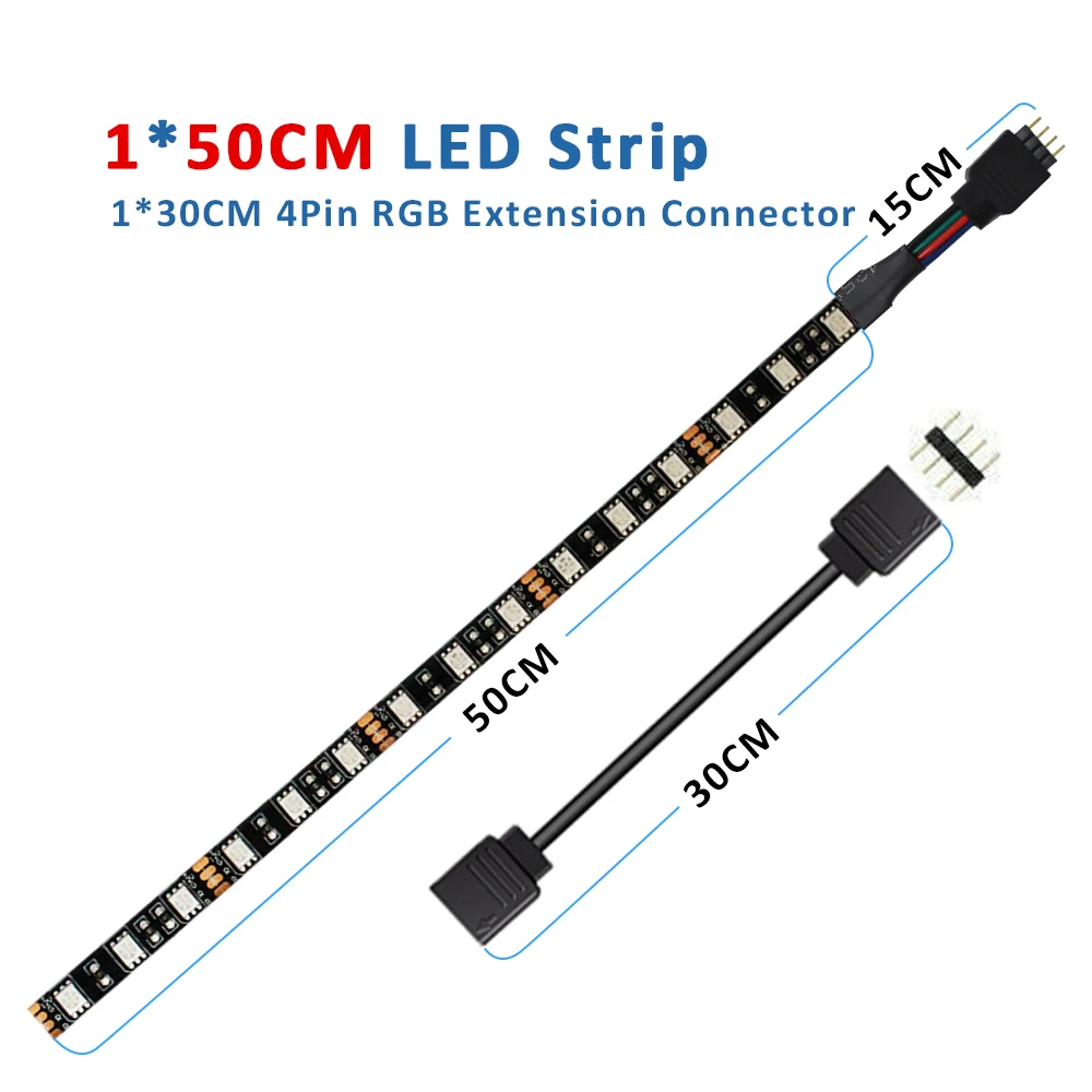 

RGB светодиодная лента MJJC 12В 5050 60leds/m 50см/1м/2м
