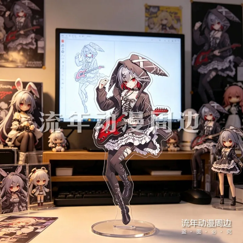 Фото Акриловая подставка с персонажами аниме: Mahou Shoujo, Magical Girl, Witch Trial Collaboration, Meruru Shibaya, Lisa, Emma. Декор для стола в готическом стиле. №2