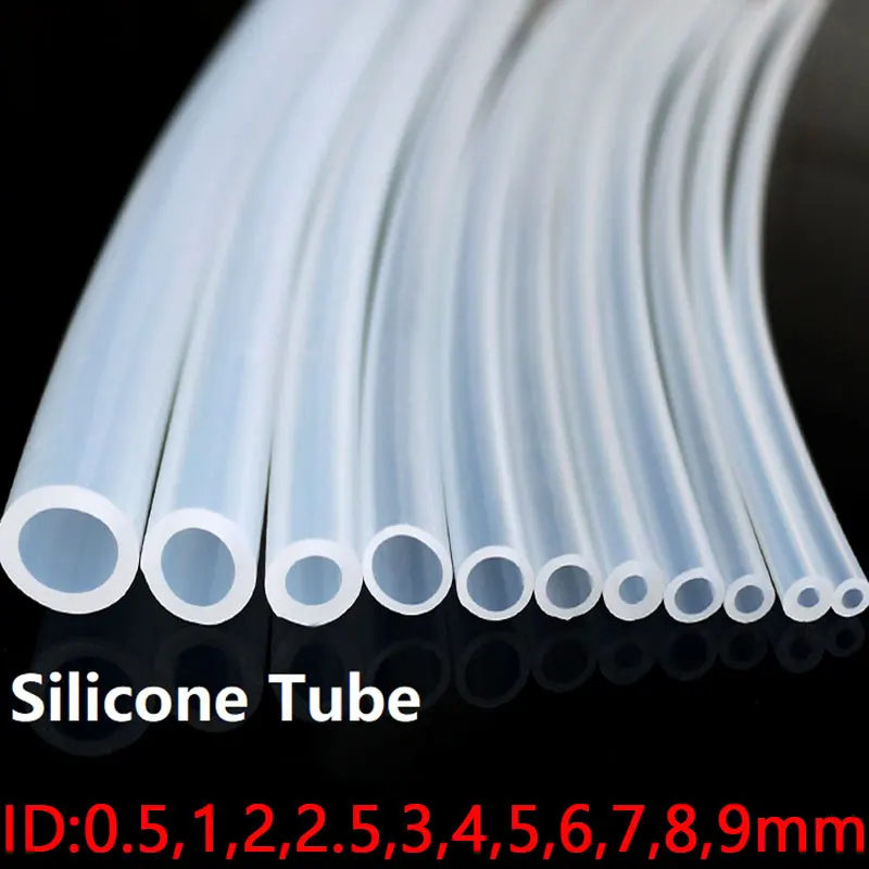 Silicone Tubing ID  0.5 1 2 3 4 5 6 7 8 9 10 mm OD  Food Grade Flexible Tubing Pipe Temperature Resistance Nontoxic Transparent