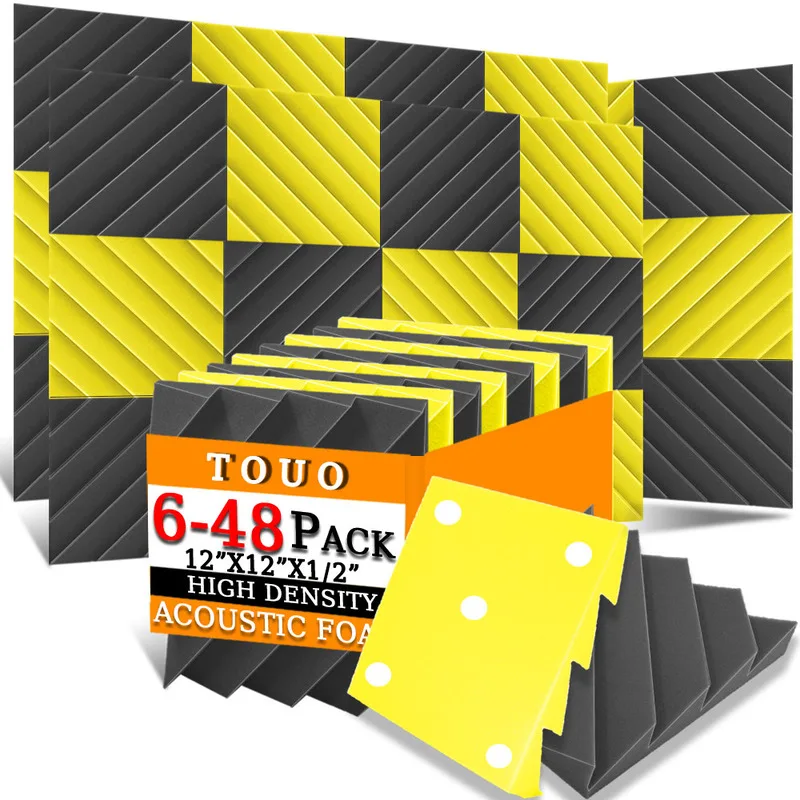 Акустическая пена TOUO 6/12/24/48 шт. звукоизоляция высокая плотность губка с алмазными