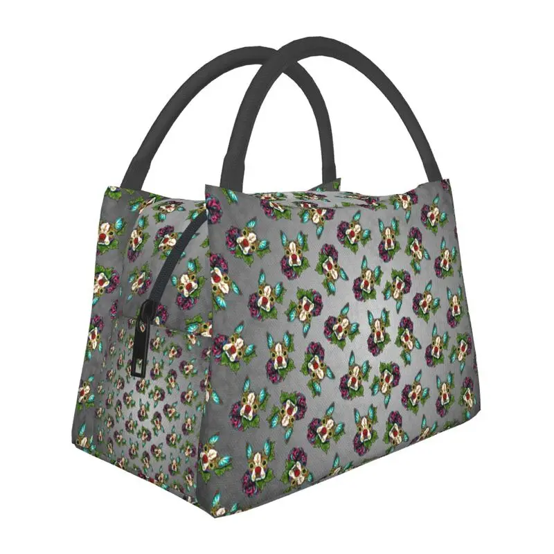 

Custom Boston Terrier In Red Lunch Bag Women Cooler Thermal Insulated Lunch Box for Office Travel