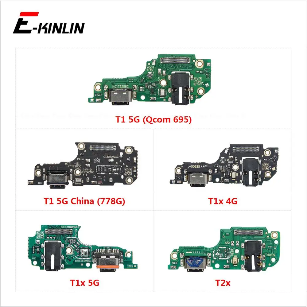 

USB Charging Port Dock Plug Connector Charger Board With Mic Microphone Flex Cable For Vivo T1 T1x T2x 4G 5G