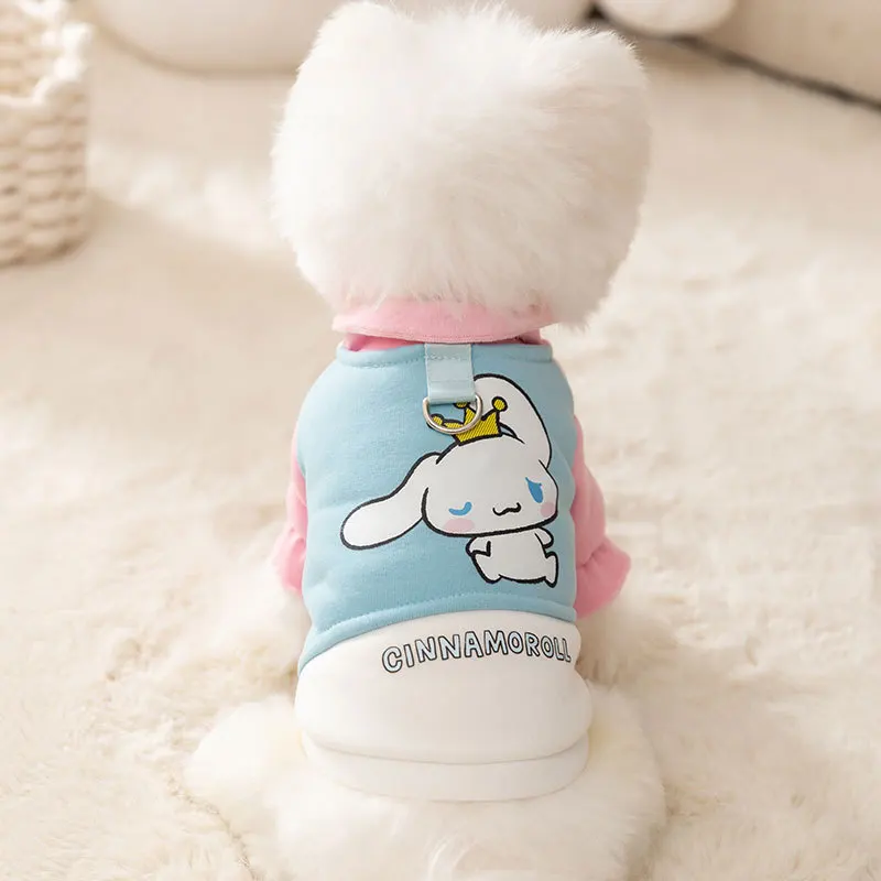 

Cartoon Sanrio Pet Clothes Cinnamoroll Accessories Cute Kawaii Anime Warm Dog and Cat Sweatshirt Fall Winter Toys for Girls Gift