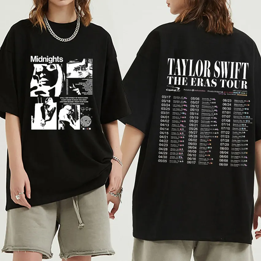 

Taylor Midnights Graphic TShirt Taylor The Eras Tour Oversized T-shirts Men Women Y2k Aesthetic Streetwear t-shirt Teens Hip Hop