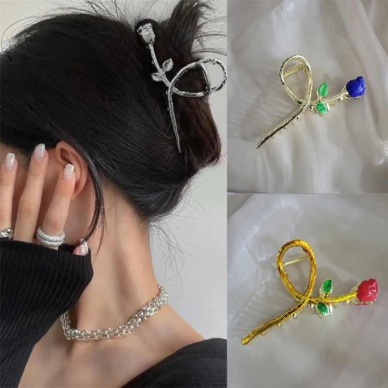 1 шт. модный розовый металлический геометрический зажим для волос женский на