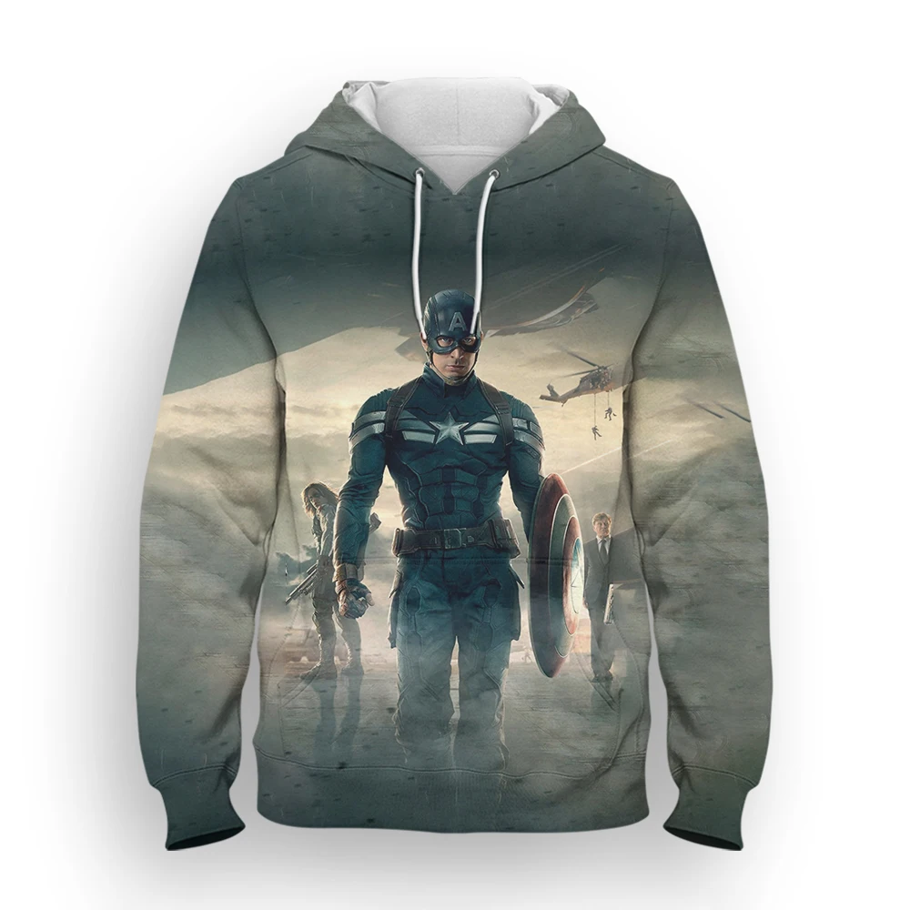 

Disney Marvel Captain America Men's Hoodie Fashion Marvel 3D Printed Sweatshirt Streetwear Spring Autumn Men's Pullover Top