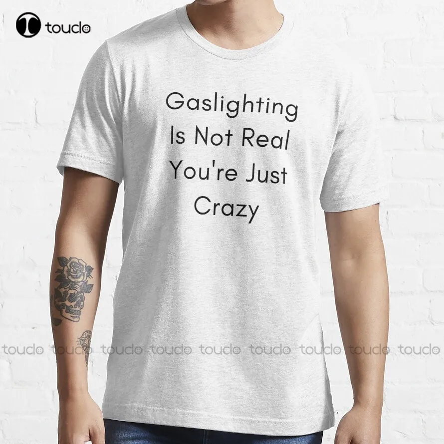 

Gaslighting это не реально, просто безумная футболка, мужские рубашки, Модная креативная забавная футболка для отдыха в стиле Харадзюку, дышащая ...