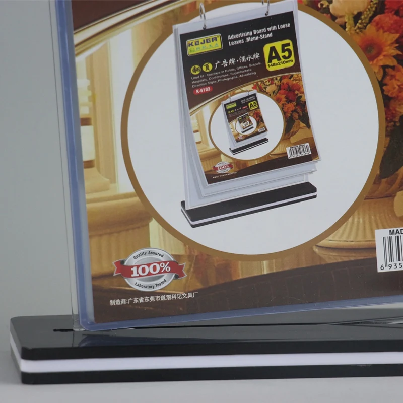 A4 Multi-Page Flip Display Card Label Display Stand Detachable Label Business Menu Holder