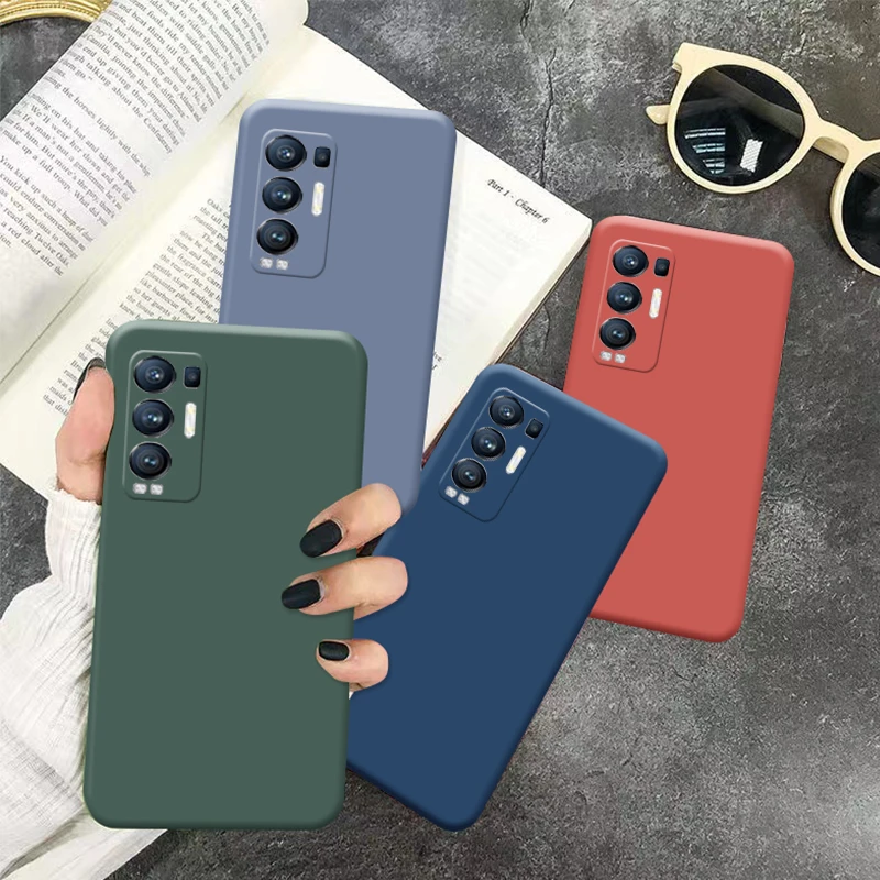 

Suitable for oppo reno5 mobile phone case for no5k protective case straight cube liquid silicone soft case for Pro plus5G case