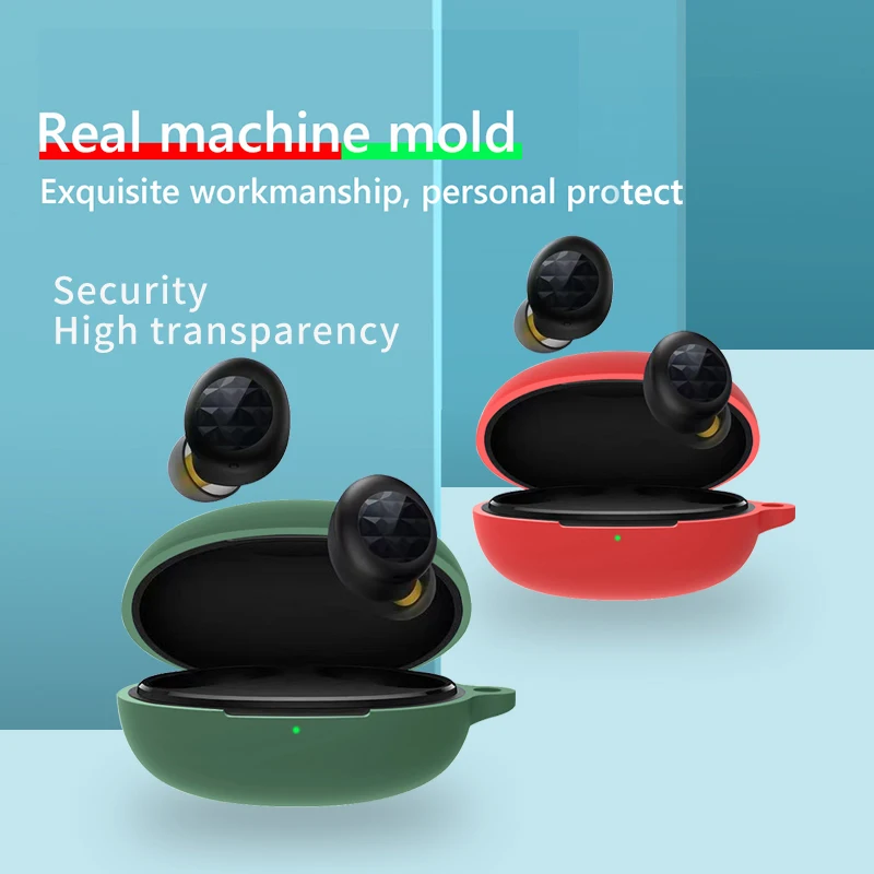 

Мягкие силиконовые чехлы для Realme Buds Q2s, защитный чехол для беспроводной гарнитуры с крючком, защитный отсек для наушников, Новинка