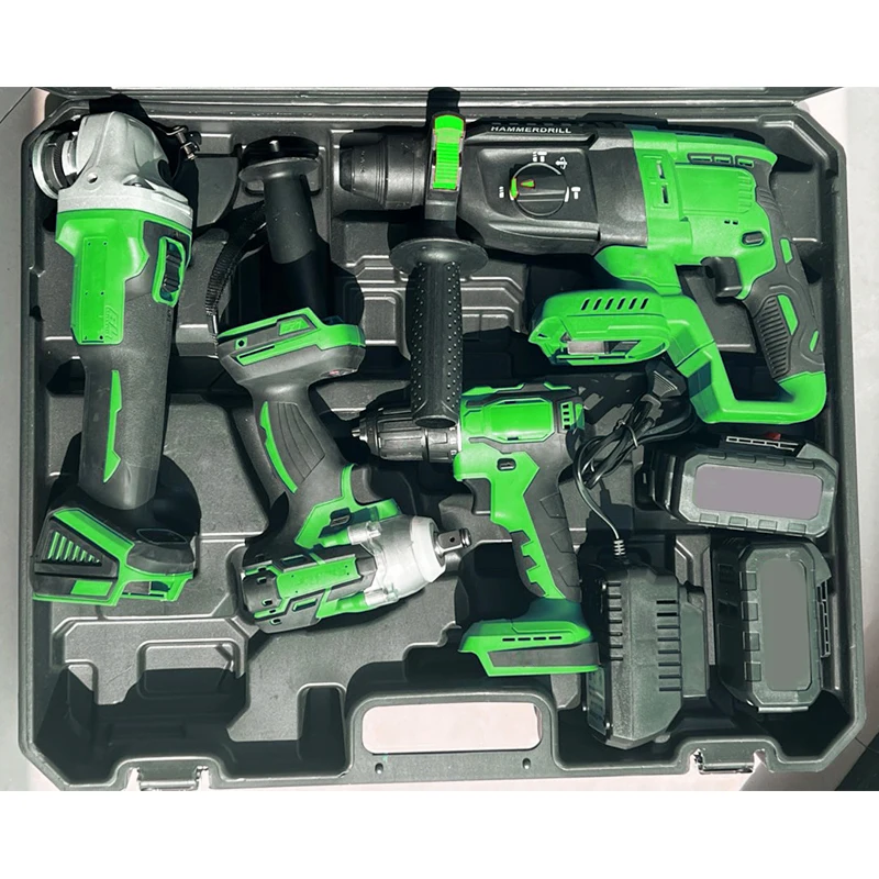 Brushless Drill Set 4 in 1 18V  Battery Power Cordless Tools Combo Set with Same Battery Kit Combo
