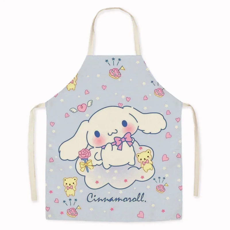 Модный Кухонный Фартук Sanrio Cinnamoroll для приготовления пищи кавайный лен женские