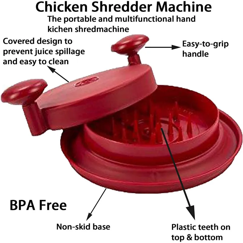 

Chicken Shredder Bowl Meat Shred Machine Manual Food Processor Shredder Vegetable Meat Chop Grinders Kitchen Tools Accessories