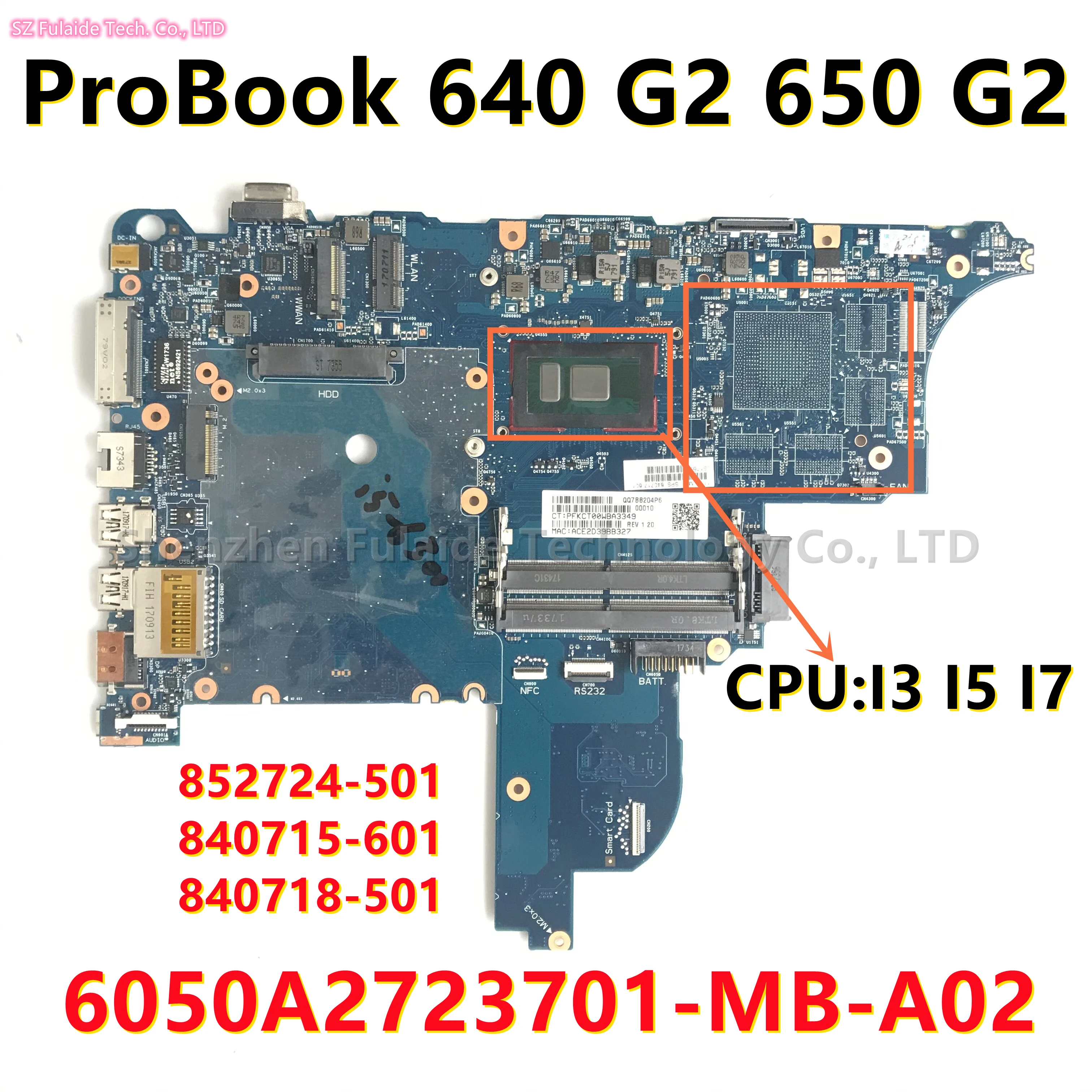     HP ProBook 640 G2 650 G2 i3 i5 i7 CPU 852724-501 840715-601 840718-501