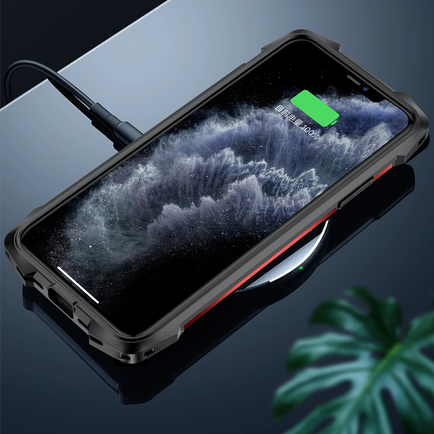 Luxury Shockproof Phone Case for iPhone 13 11 Pro Max XS 12 Mini Soft Silicone Transparent Airbag Metal Frame Back Cover Lanyard