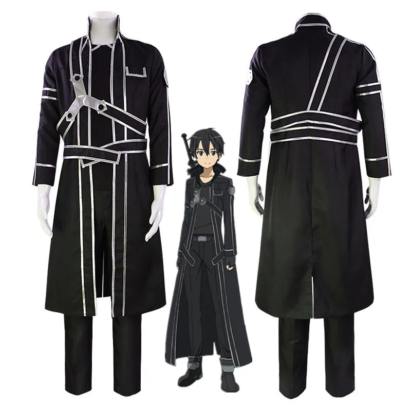 

Anime Kirigaya Kazuto Cosplay Costumes Sword Art Online Kirito Shoes Alicization Wigs Boots Uniform Set Adult Unisex