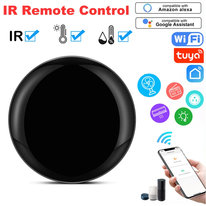 

Tuya WiFi IR Remote Control Universal For TV DVD AUD Air Condition Smart Life APP Timing Controller Works With Alexa Google Home