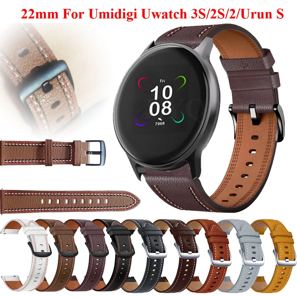 

20mm 22mm Sport Leather Strap For Umidigi Uwatch 3 GPS/GT/UFit Smartwatch Wristband For Umidigi Uwatch 3S 2S 2/Urun Bracelet