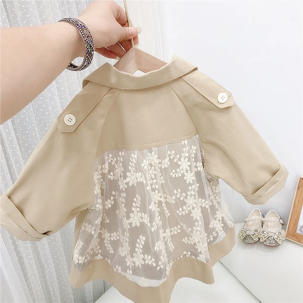 

2022 демисезонная модная длинная куртка для девочек, Детское пальто для малышей, верхняя одежда