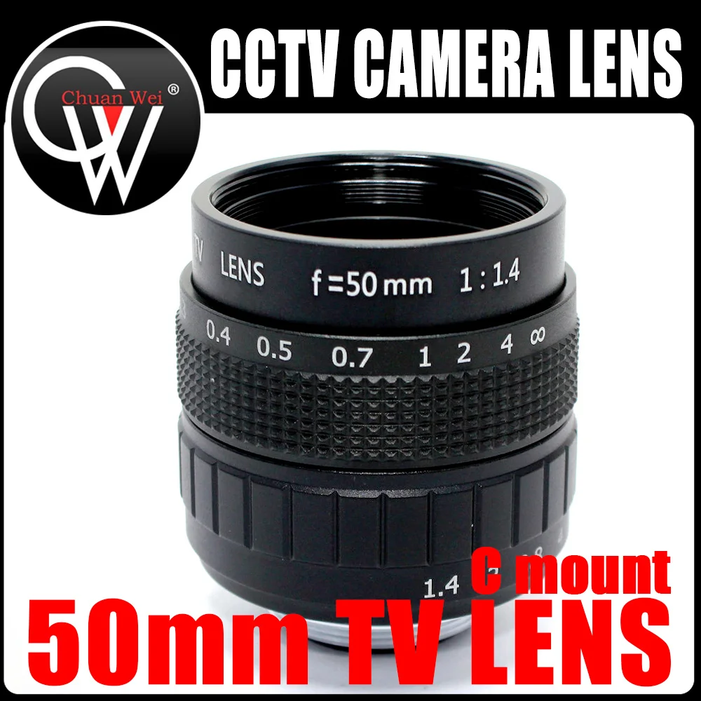 Купи Новый 50 мм объектив C mount f/1.4 CCTV lens C Mount 2/3 CCTV Lens отличается металлическим корпусом с качественным объективом камеры за 1,682 рублей в магазине AliExpress