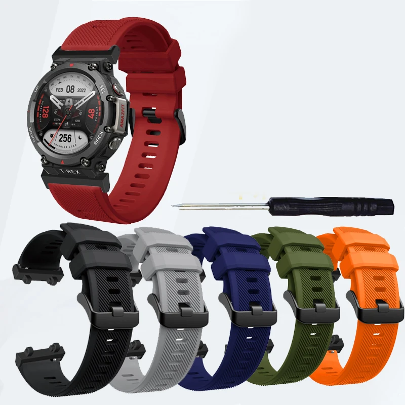 

Sport Silicone Strap For Huami Amazfit T Rex 2 Smart Watch Band Rubber Replace Bracelet For Xiaomi Amazfit T-Rex Pro Trex Correa