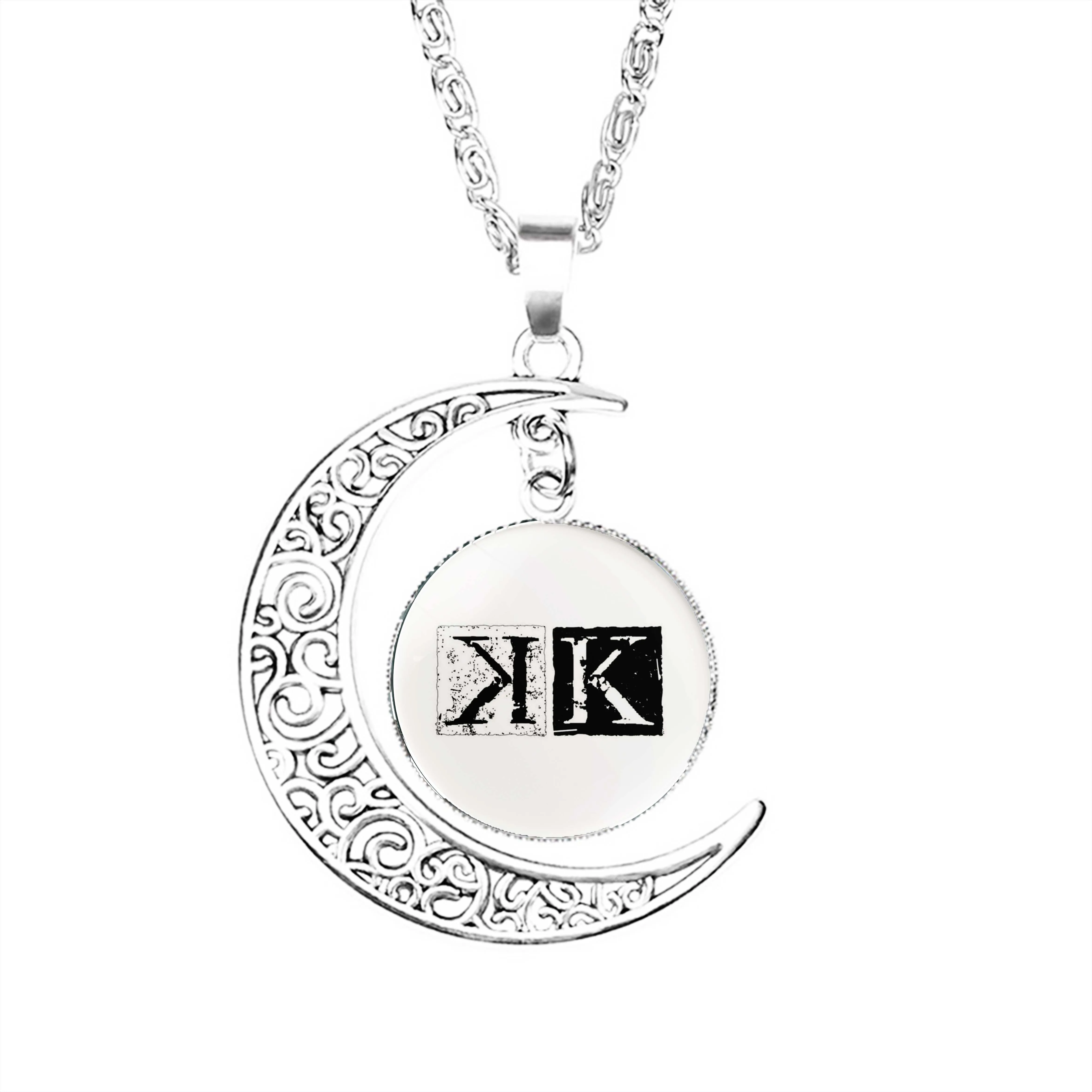 

K Project Logo Moon Necklace Fashion Jewelry Pendant Glass Charm Gifts Lovers Men Jewelry Boy Chain Crescent Girls Lady Dome